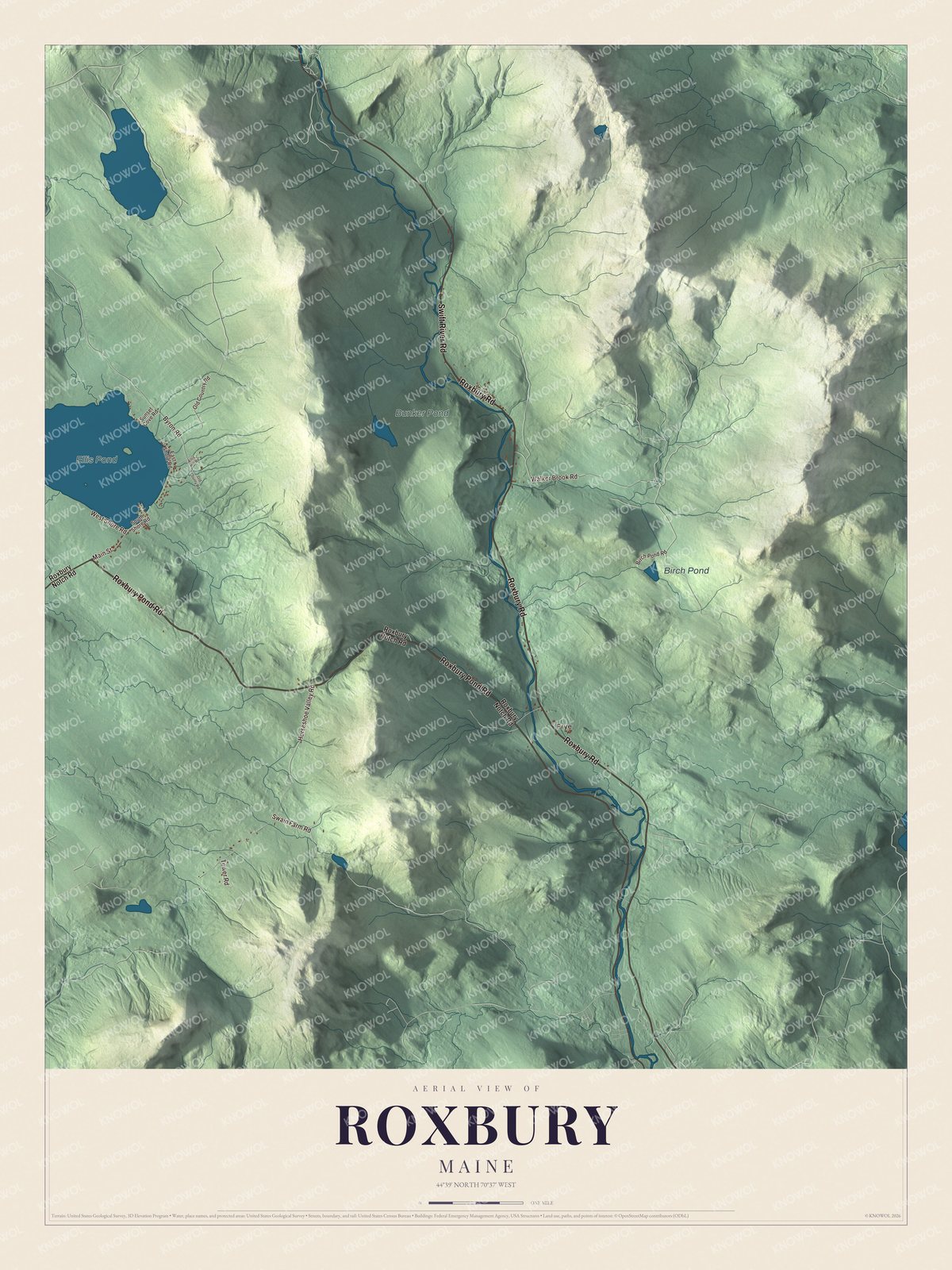 Watermarked full-map preview of Roxbury, Maine