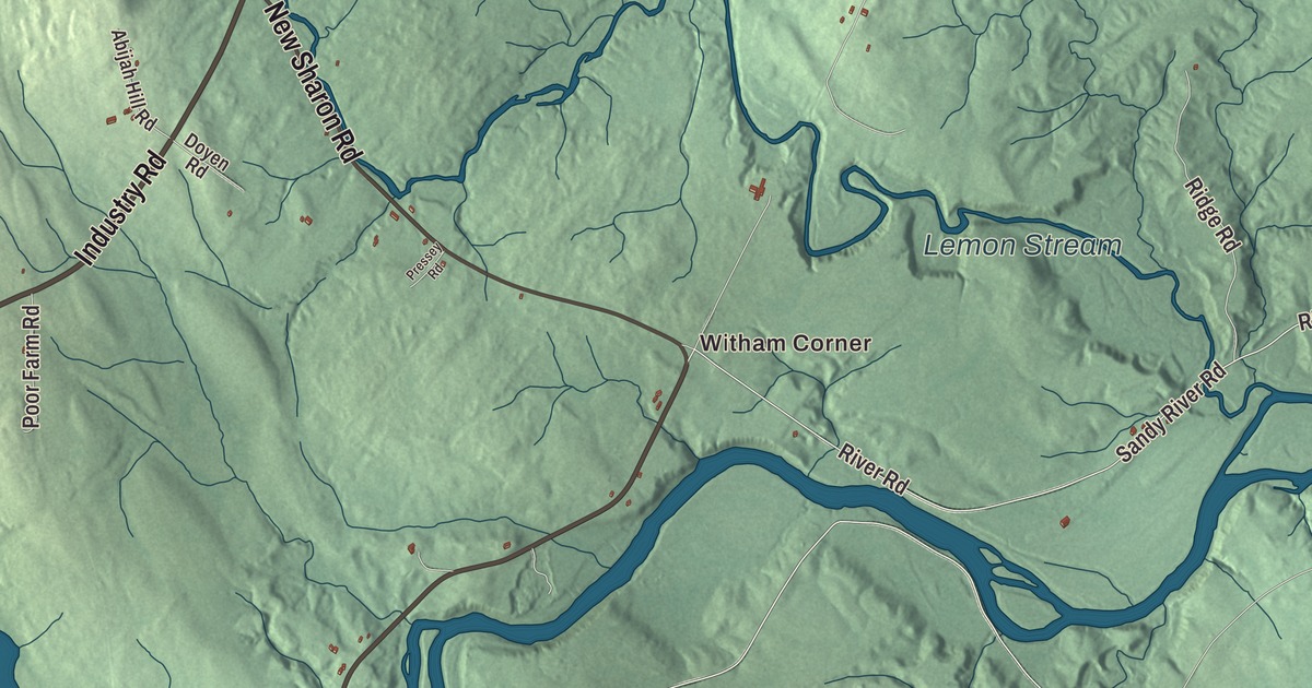 Map of Starks, Maine, Drawn Like an Old Atlas