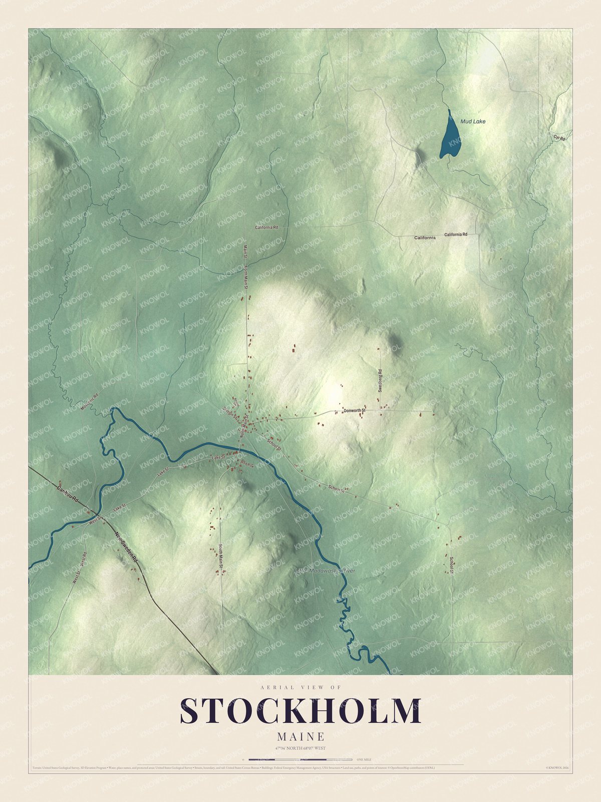 Watermarked full-map preview of Stockholm, Maine