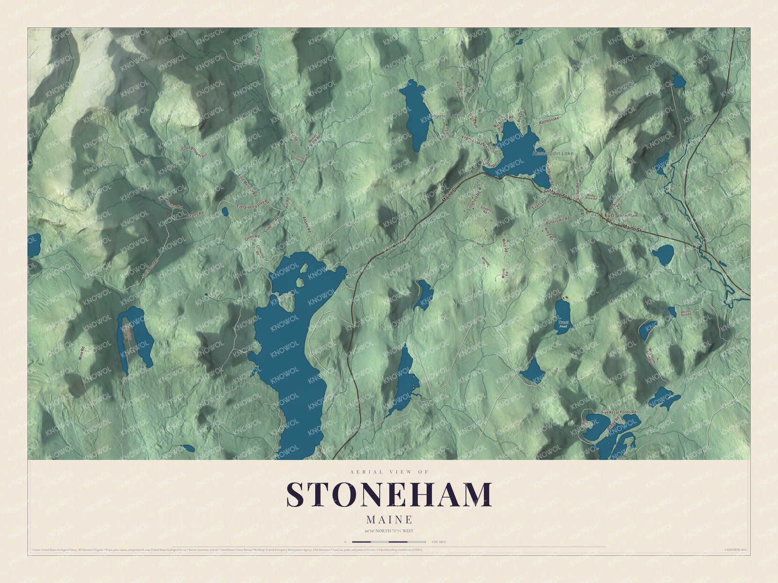 Watermarked full-map preview of Stoneham, Maine