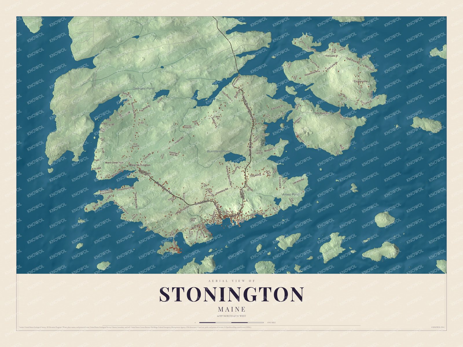 Watermarked full-map preview of Stonington, Maine