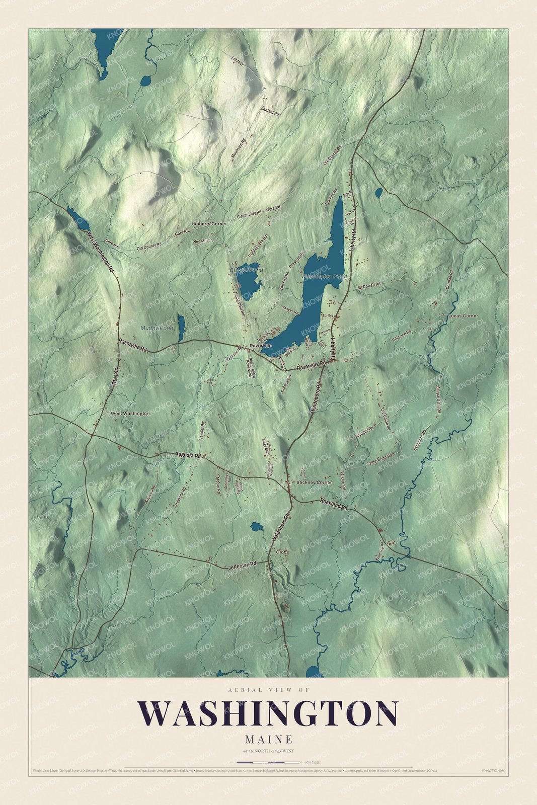 Watermarked full-map preview of Washington, Maine