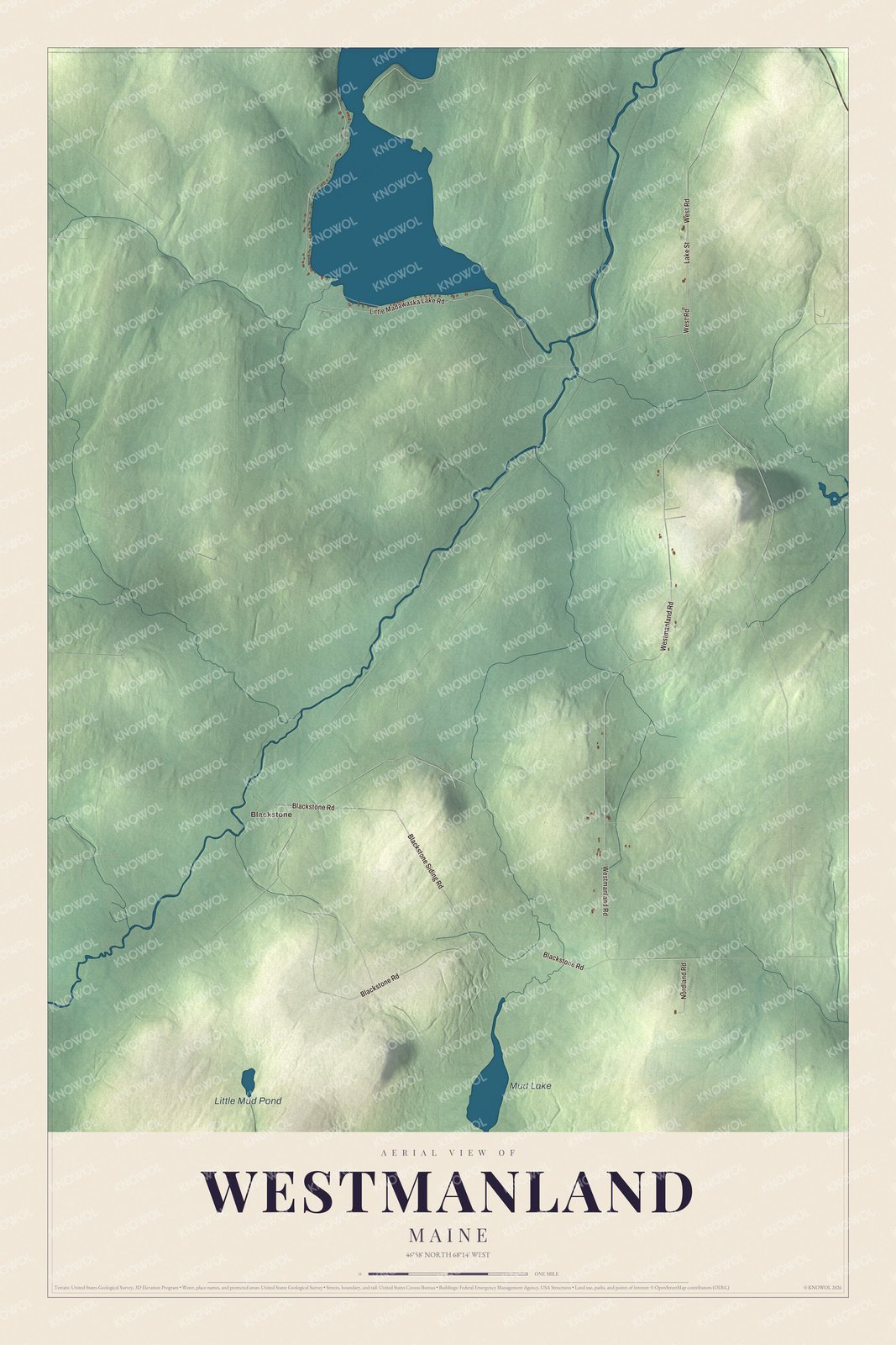 Protected watermarked complete map of Westmanland, Maine