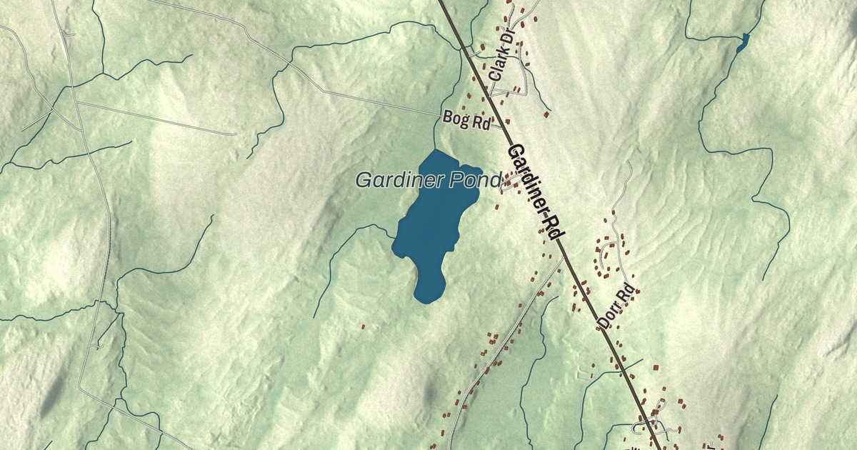 Map of Wiscasset, Maine, Drawn Like an Old Atlas
