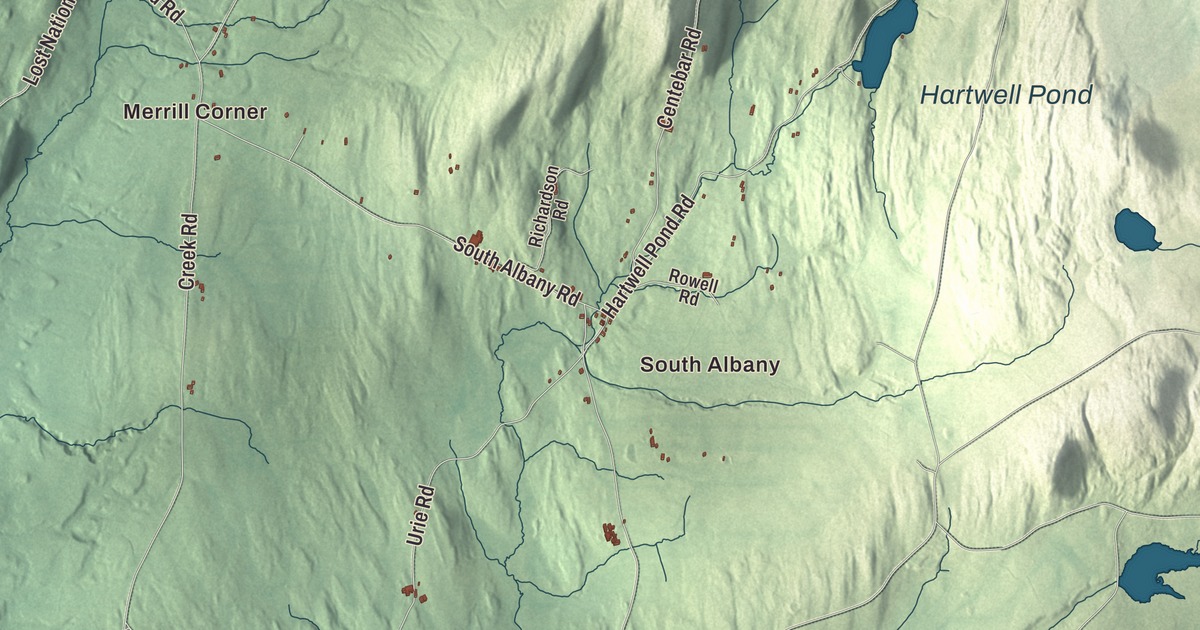 Map of Albany, Vermont in 2026