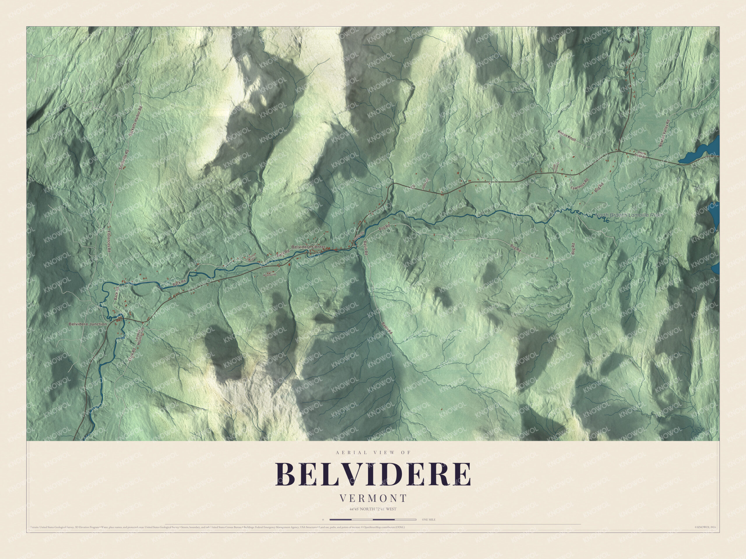 Watermarked full-map preview of Belvidere, Vermont