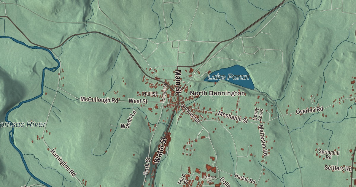 Map of Bennington, Vermont in 2026