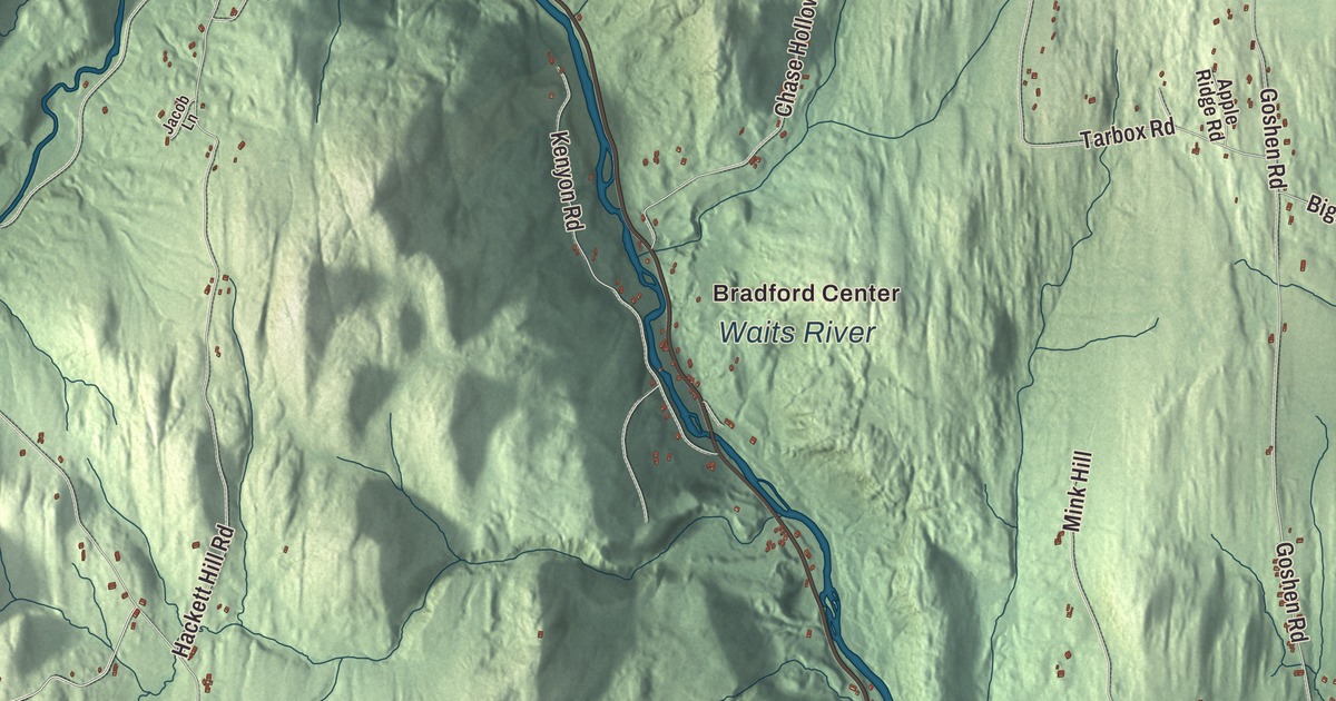 Map of Bradford, Vermont in 2026