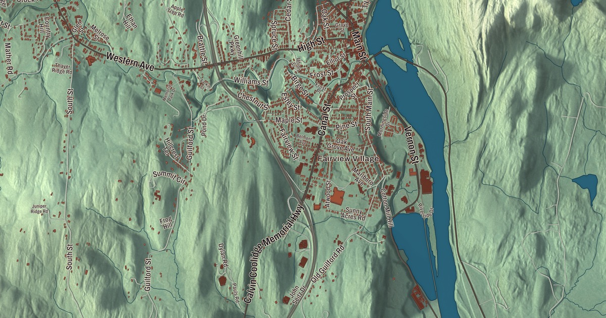 Map of Brattleboro, Vermont in 2026