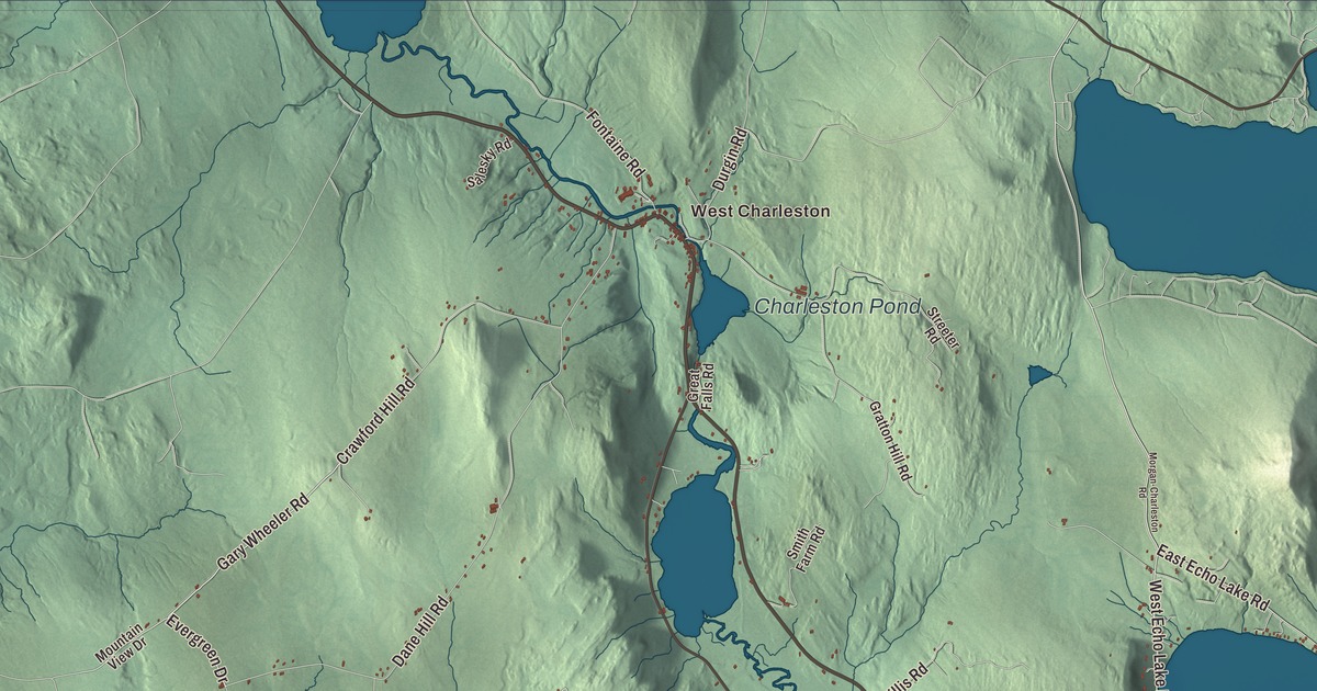 Map of Charleston, Vermont in 2026