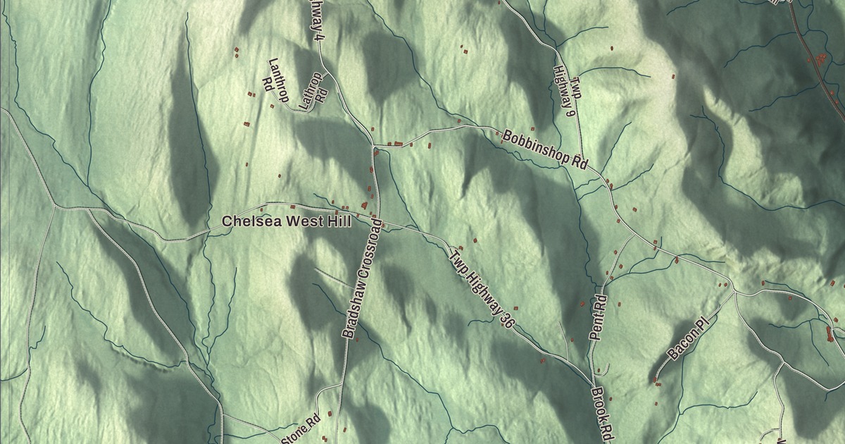 Map of Chelsea, Vermont in 2026
