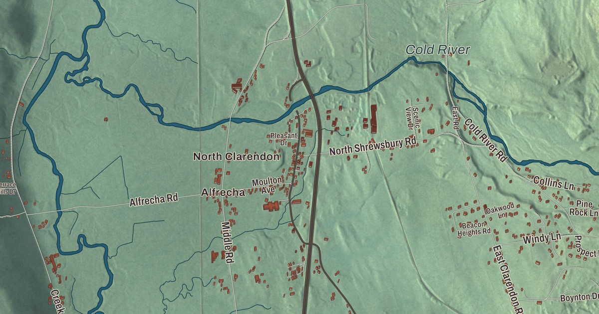 Map of Clarendon, Vermont in 2026