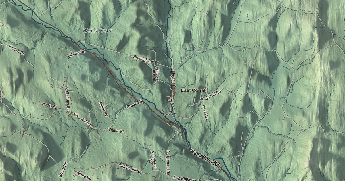 Map of Corinth, Vermont in 2026
