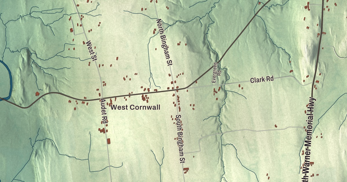 Map of Cornwall, Vermont in 2026