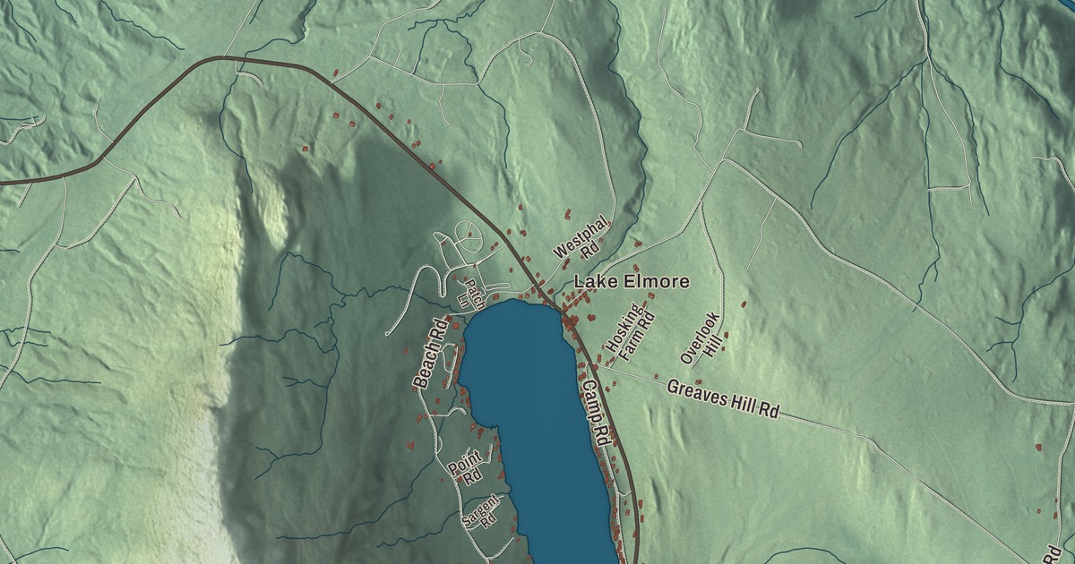Map of Elmore, Vermont in 2026