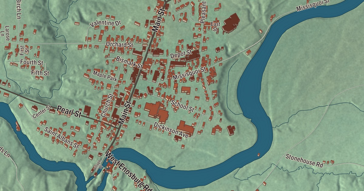 Map of Enosburg Falls, Vermont in 2026