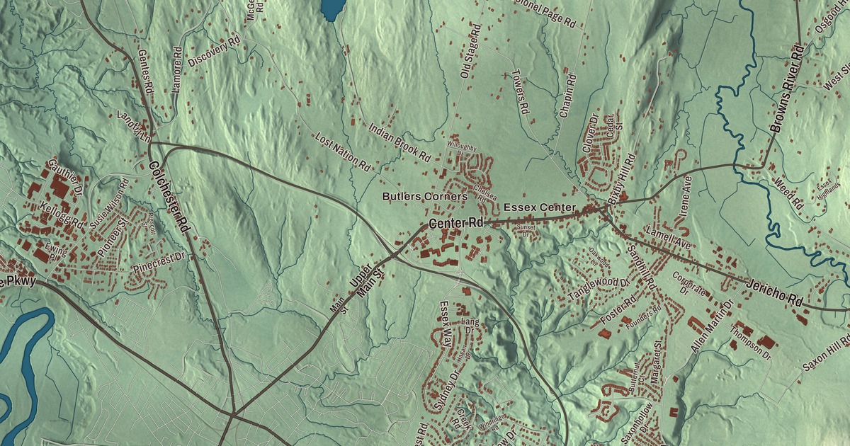 Map of Essex, Vermont in 2026