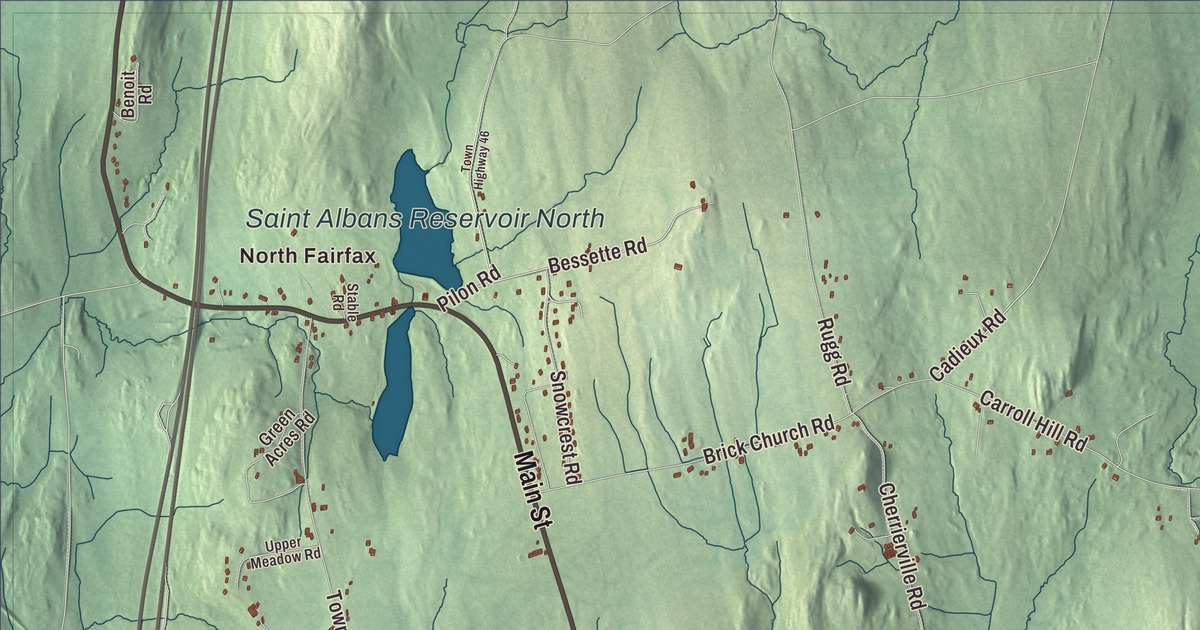 Map of Fairfax, Vermont in 2026