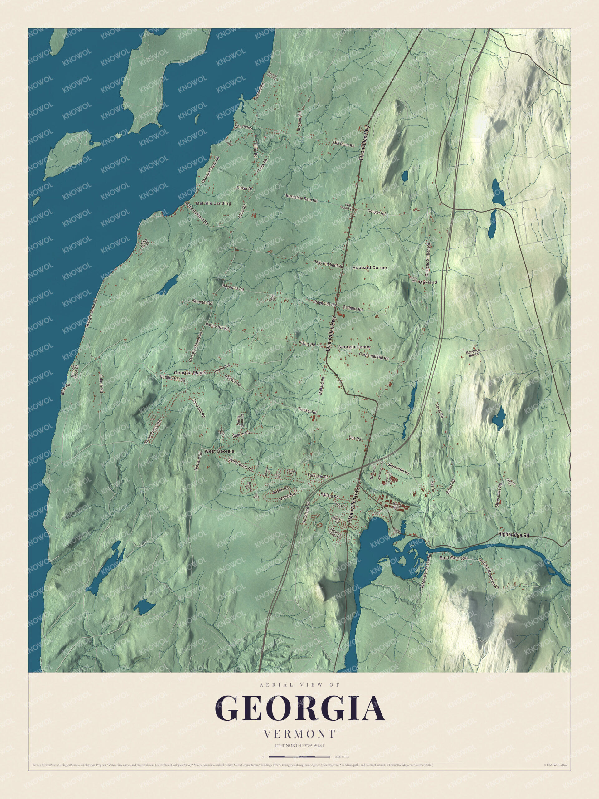 Watermarked full-map preview of Georgia, Vermont