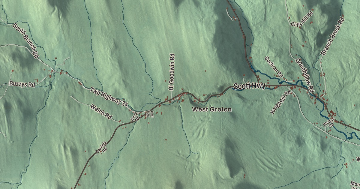 Map of Groton, Vermont in 2026