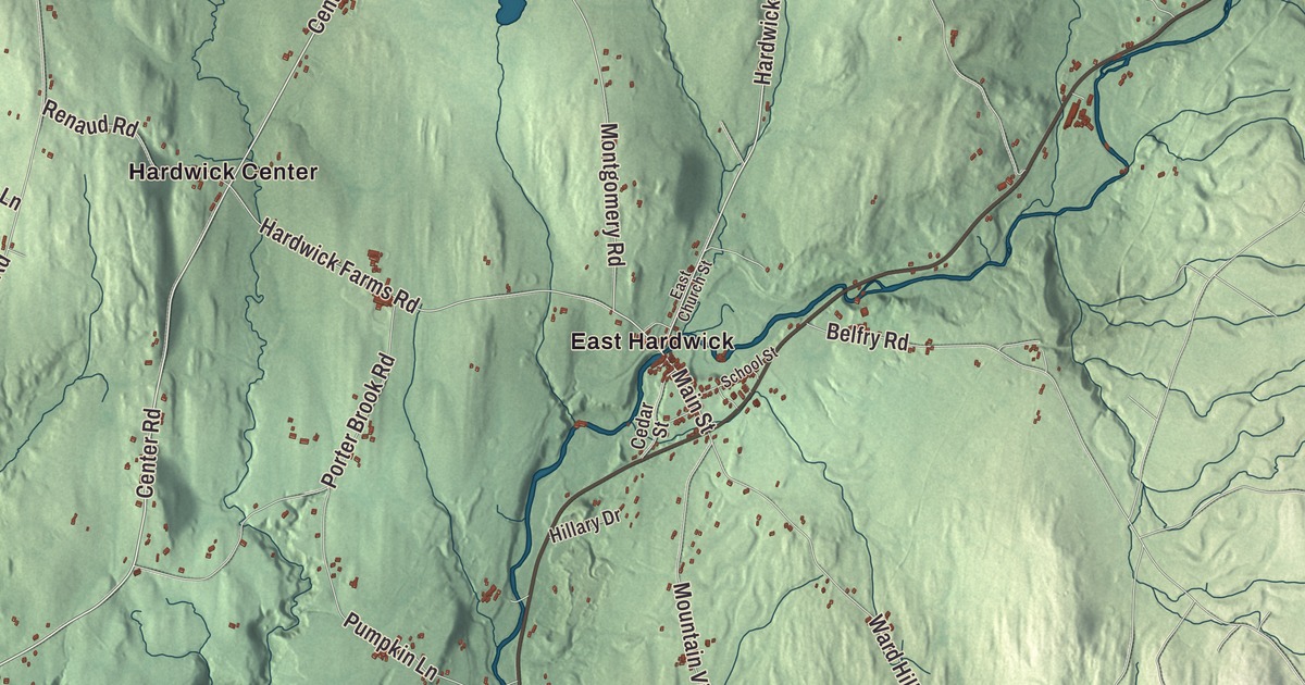 Map of Hardwick, Vermont in 2026
