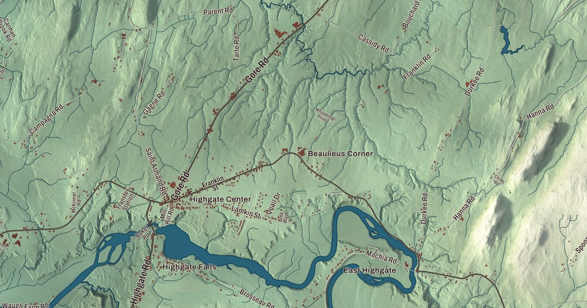 Map of Highgate, Vermont in 2026