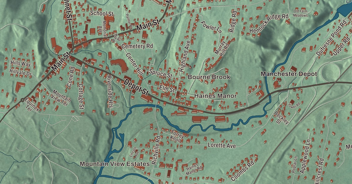 Map of Manchester Center, Vermont in 2026