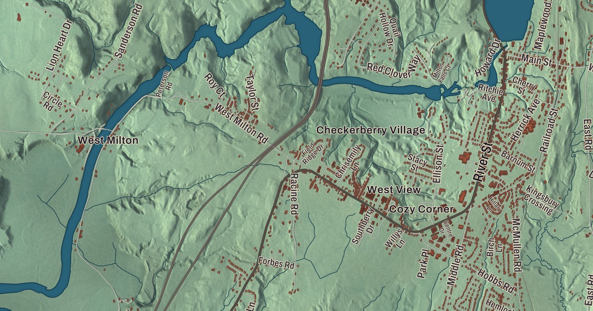 Map of Milton, Vermont in 2026