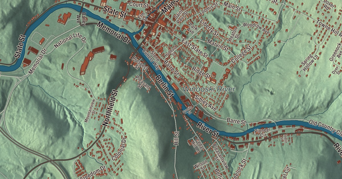 Montpelier, Vermont map detail