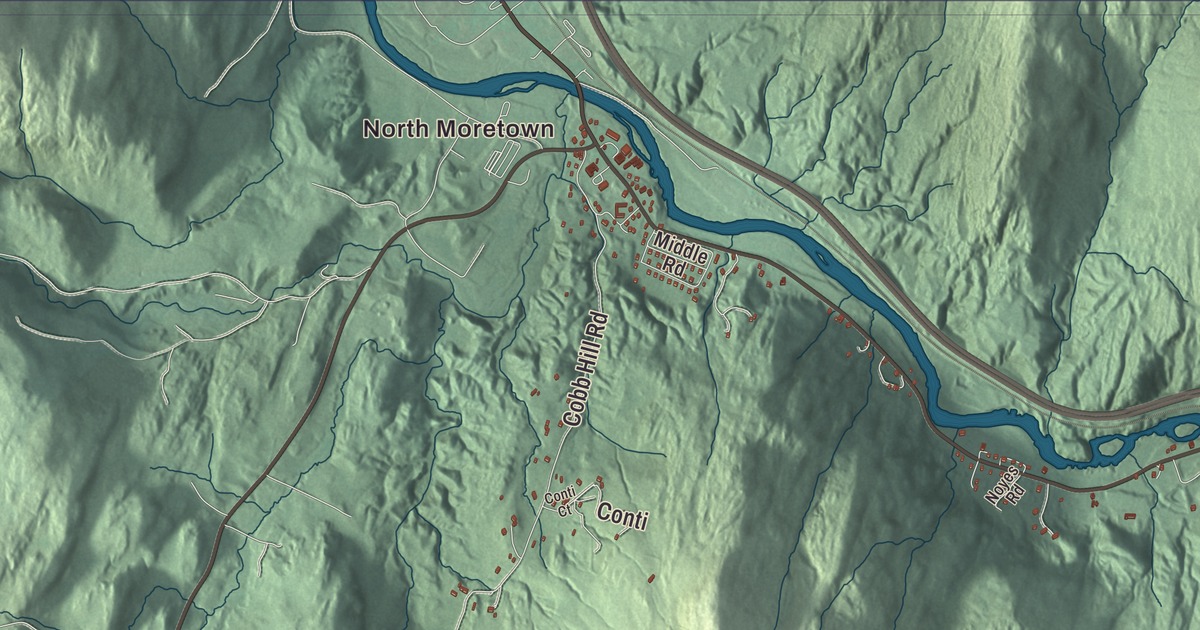 Map of Moretown, Vermont in 2026