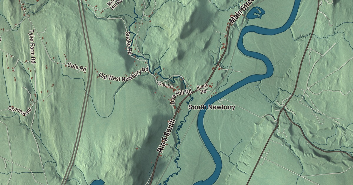 Map of Newbury, Vermont in 2026