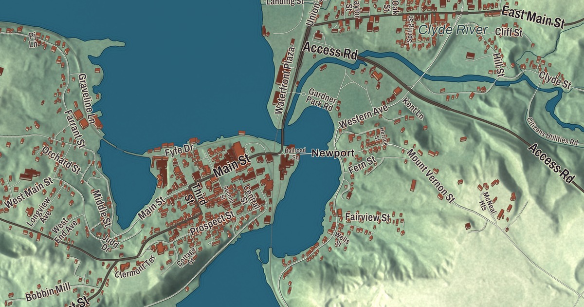 Map of Newport Town, Vermont in 2026