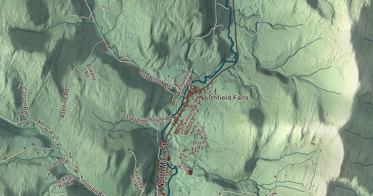 Map of Northfield, Vermont in 2026