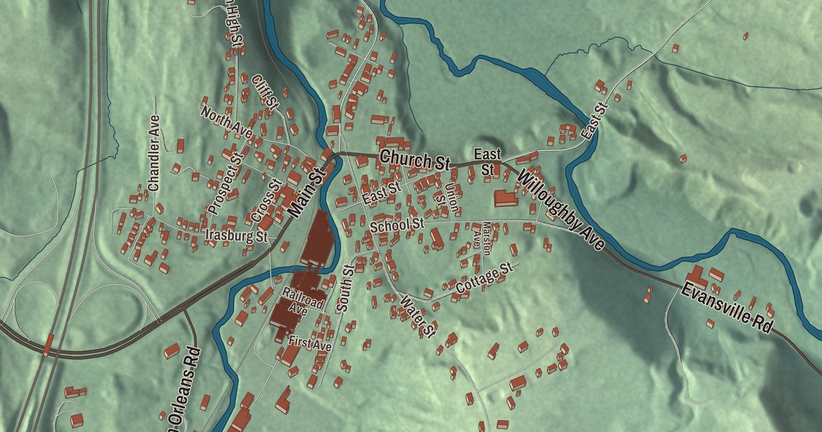 Map of Orleans, Vermont in 2026