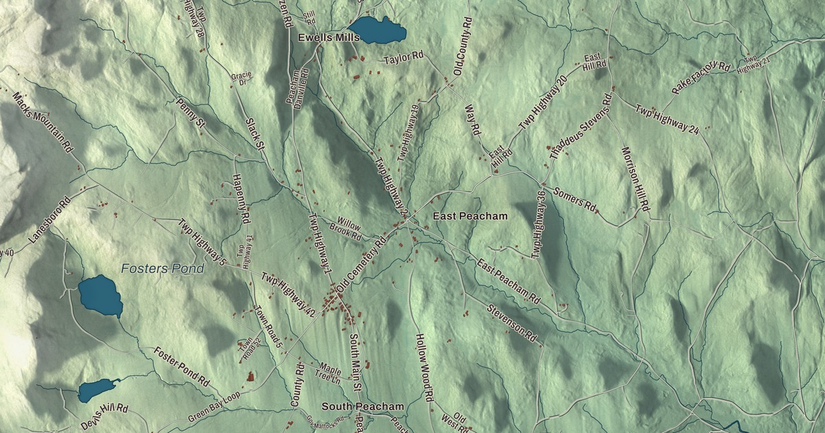 Map of Peacham, Vermont in 2026