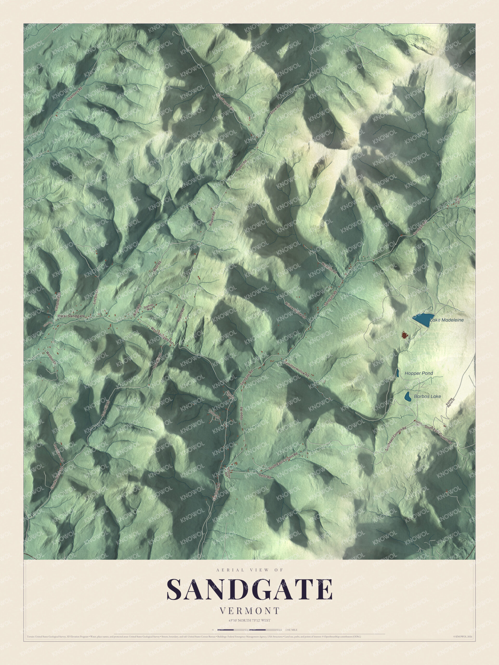 Watermarked full-map preview of Sandgate, Vermont