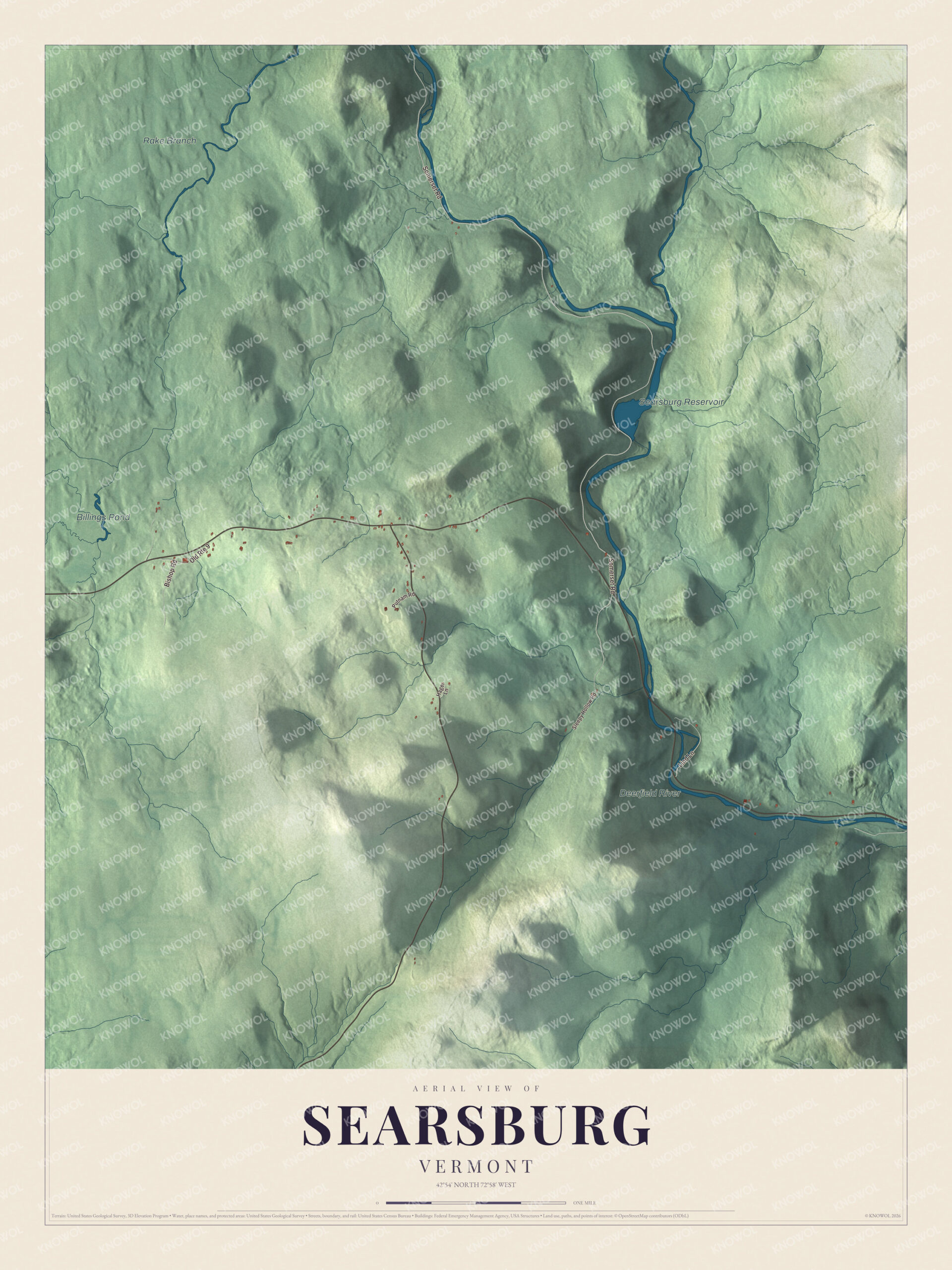 Watermarked full-map preview of Searsburg, Vermont