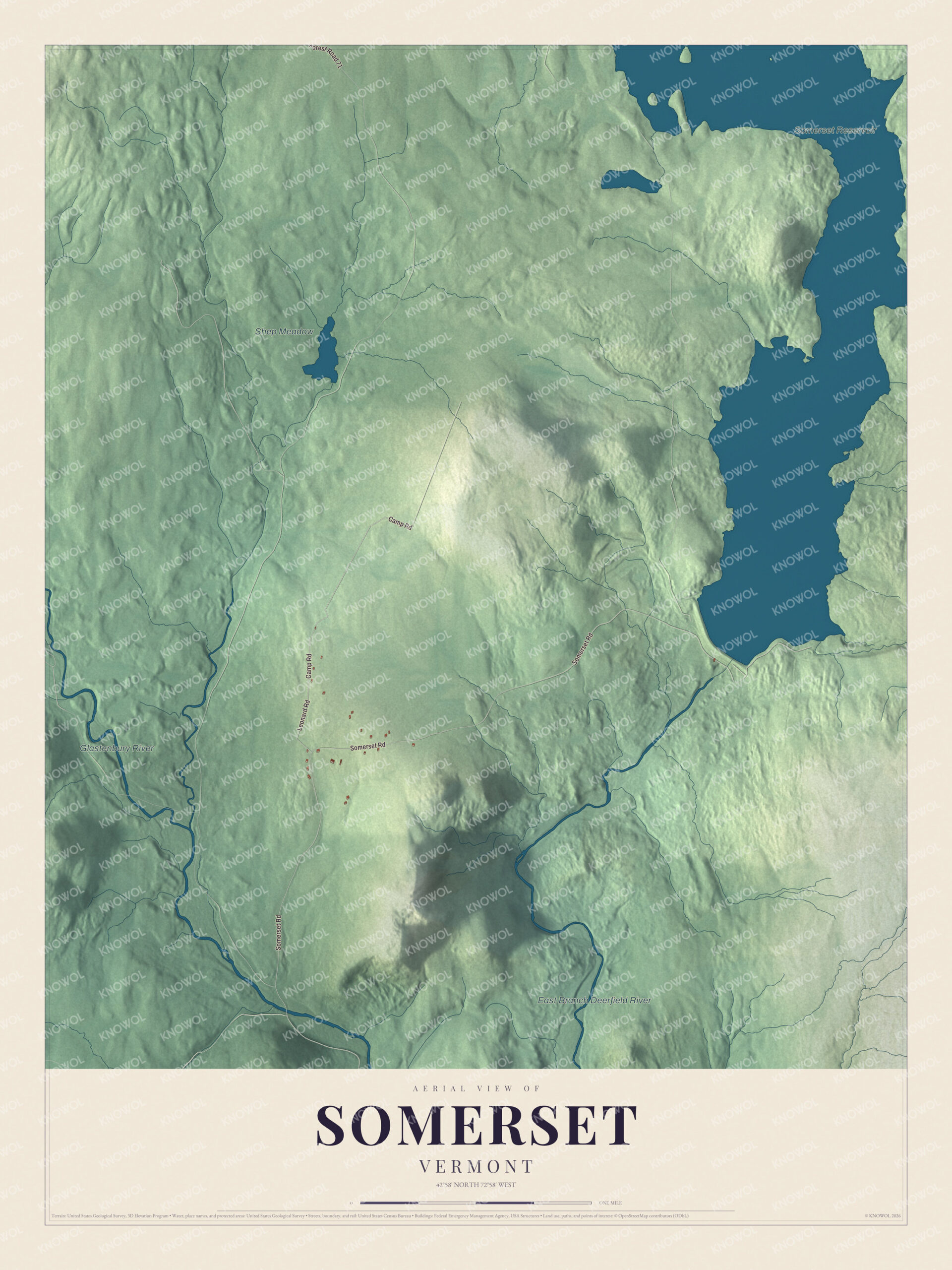 Watermarked full-map preview of Somerset, Vermont