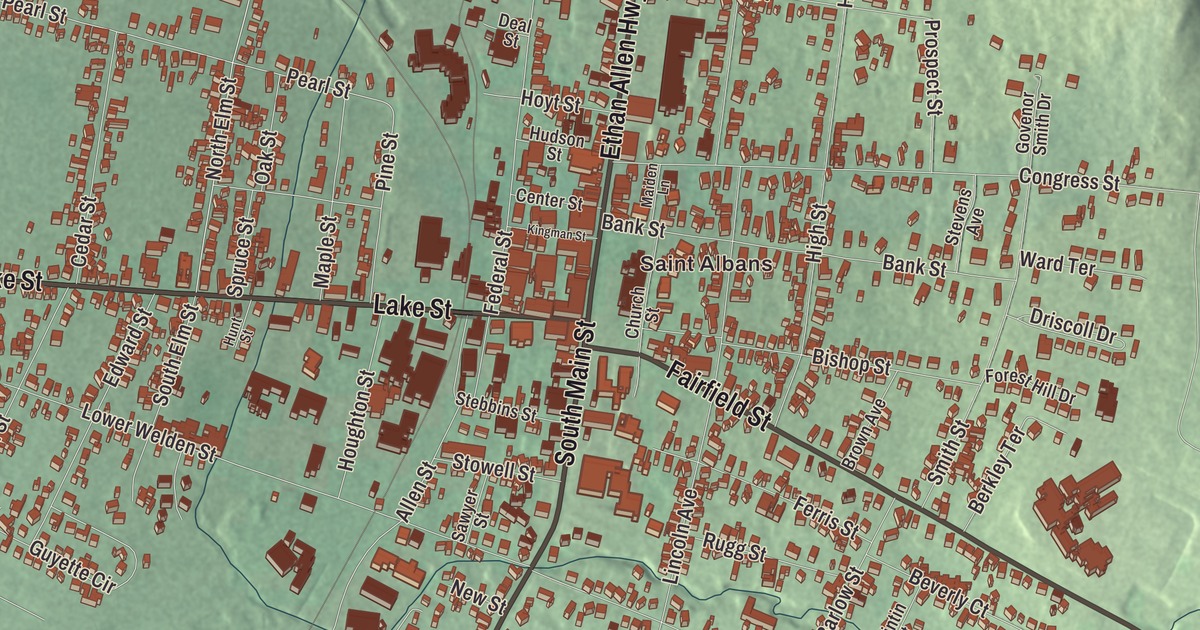 Map of St. Albans City, Vermont in 2026