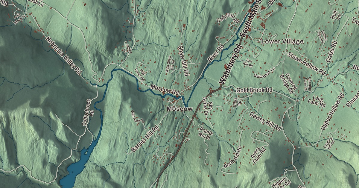 Map of Stowe, Vermont in 2026