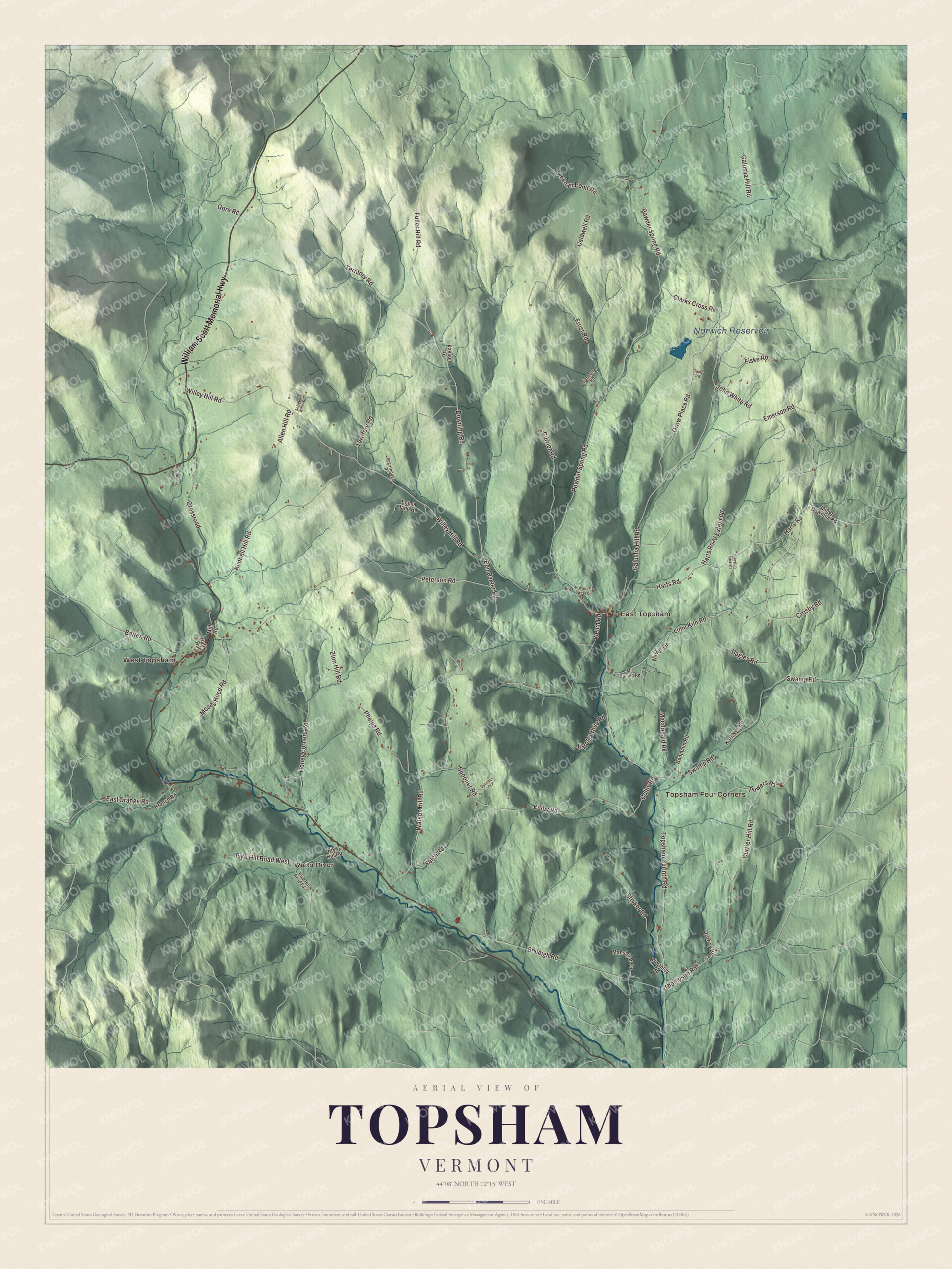 Watermarked full-map preview of Topsham, Vermont