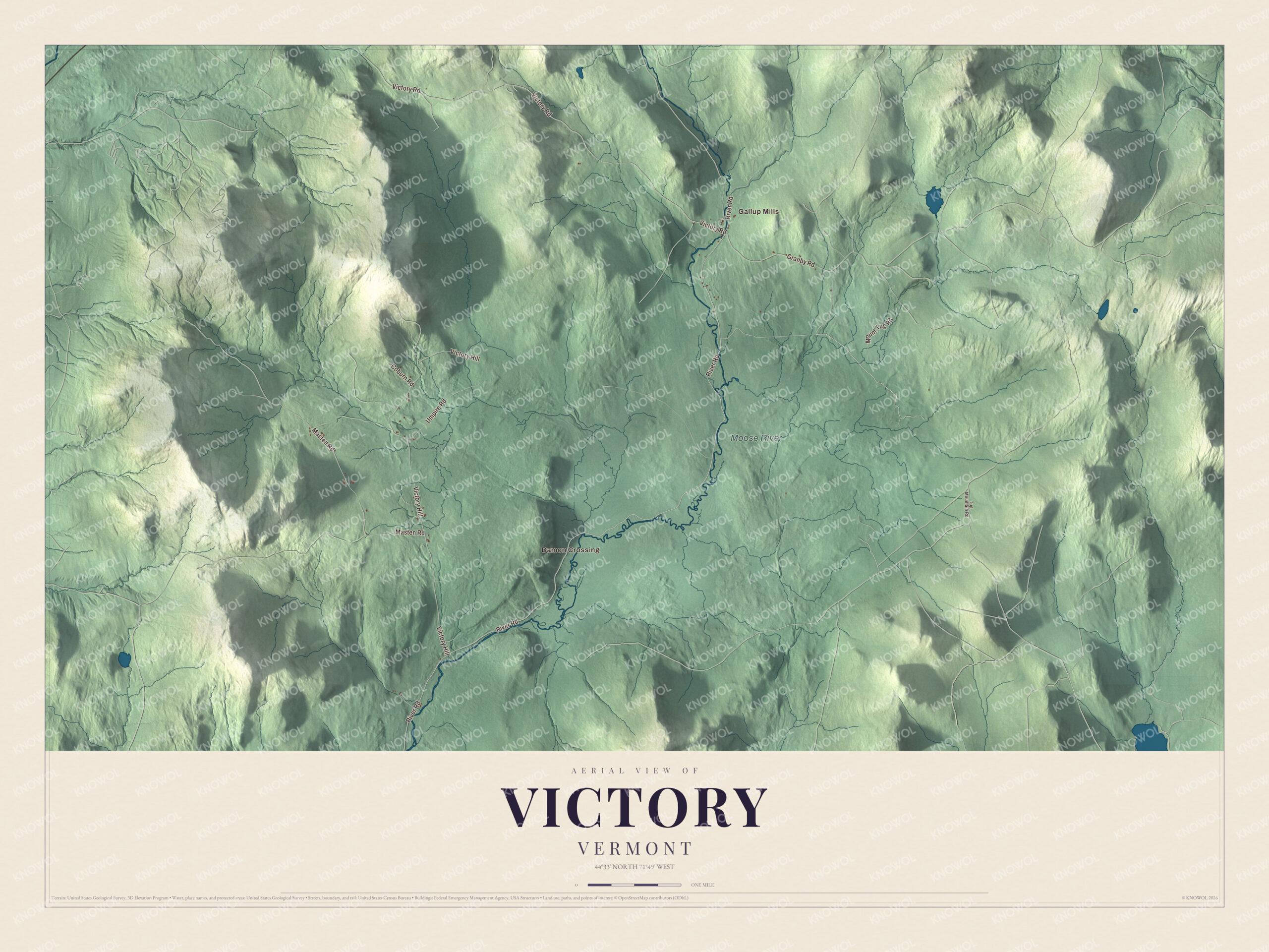 Watermarked full-map preview of Victory, Vermont
