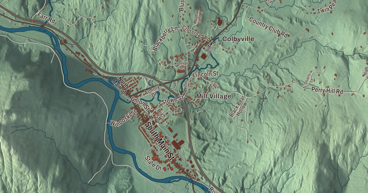 Map of Waterbury, Vermont