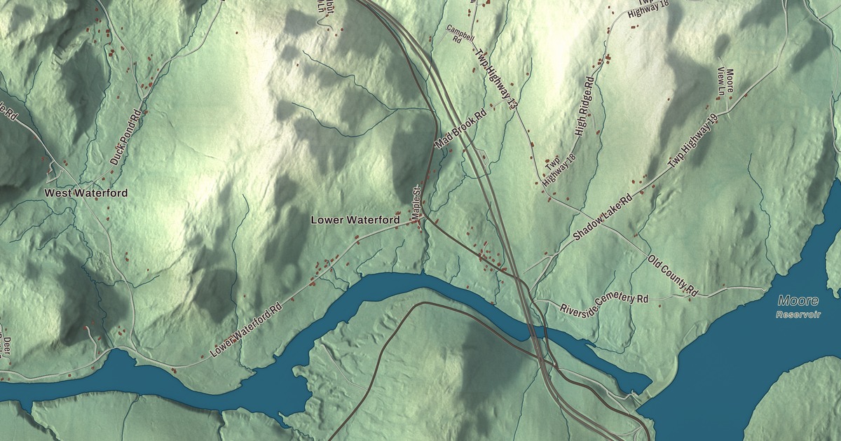 Map of Waterford, Vermont