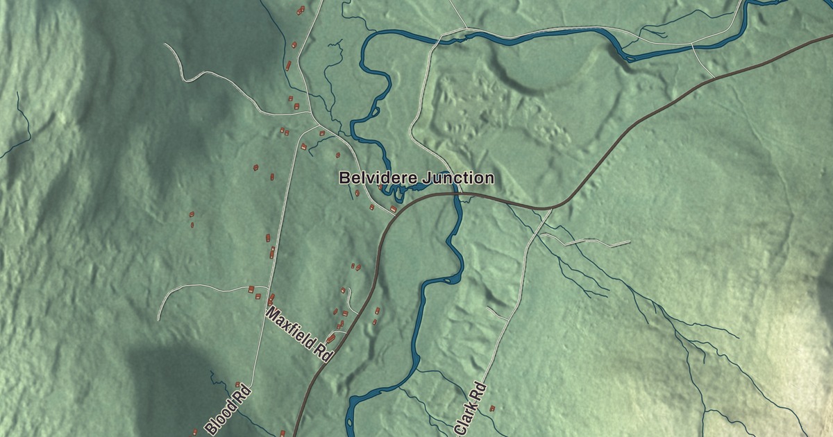 Map of Waterville, Vermont