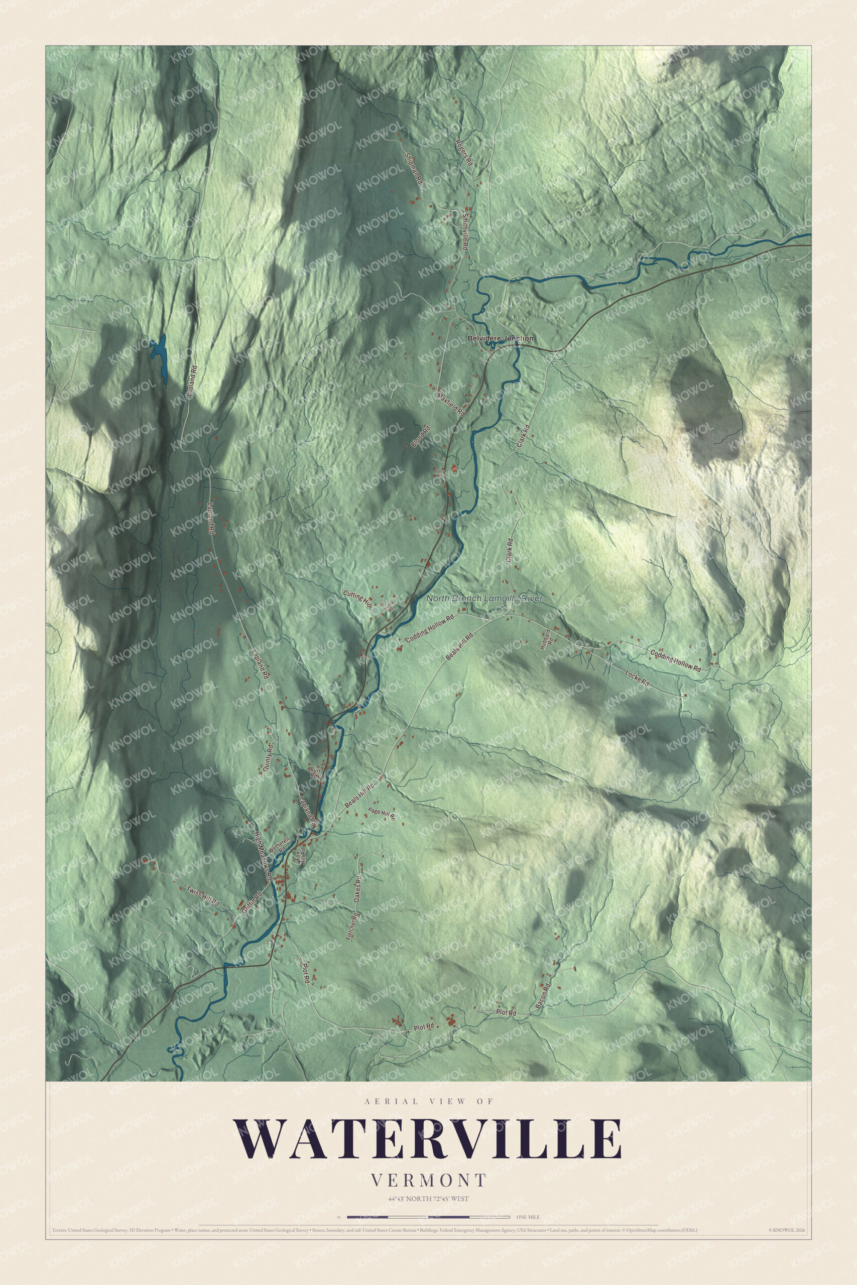 Watermarked full-map preview of Waterville, Vermont