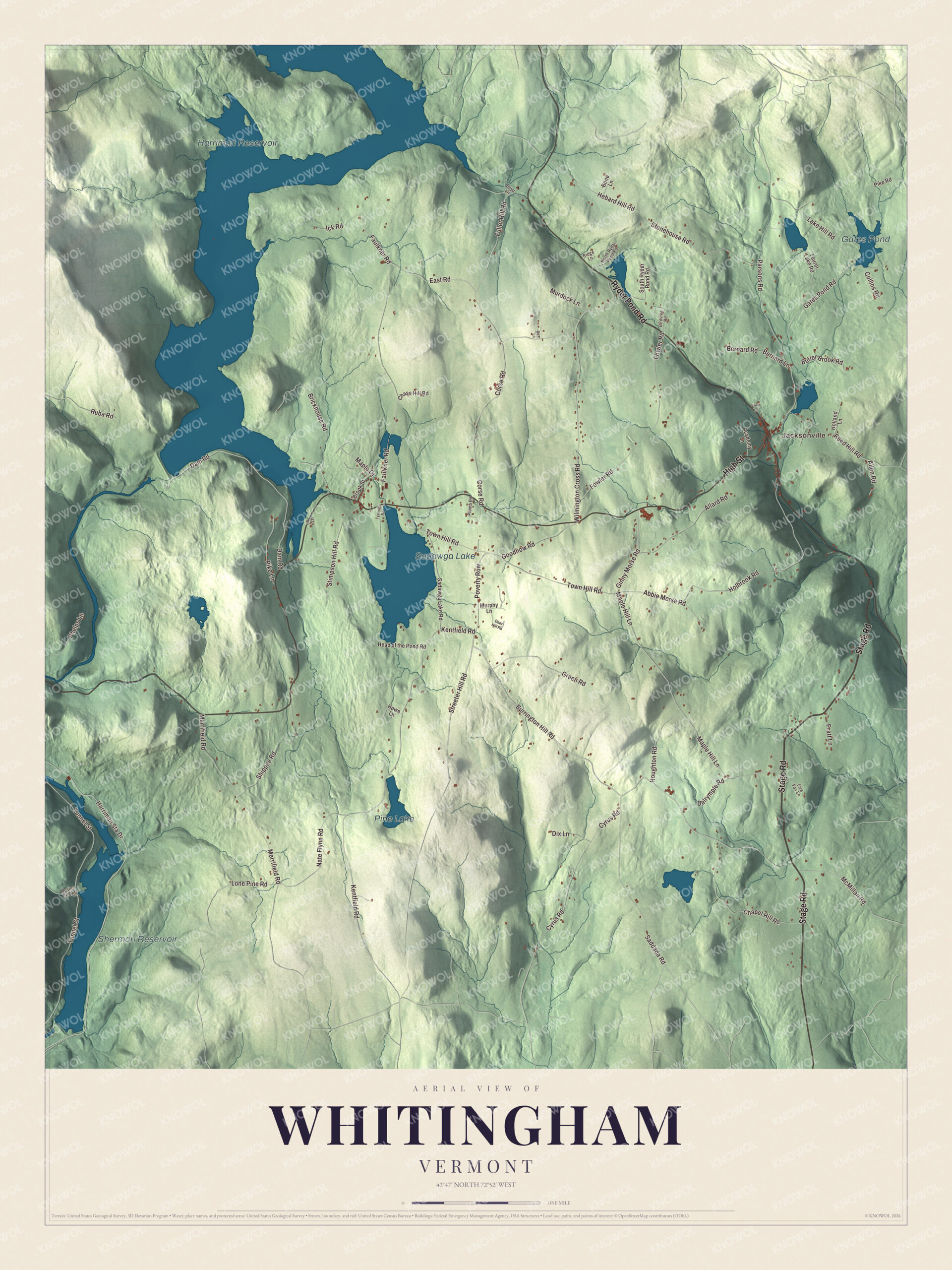 Watermarked full-map preview of Whitingham, Vermont