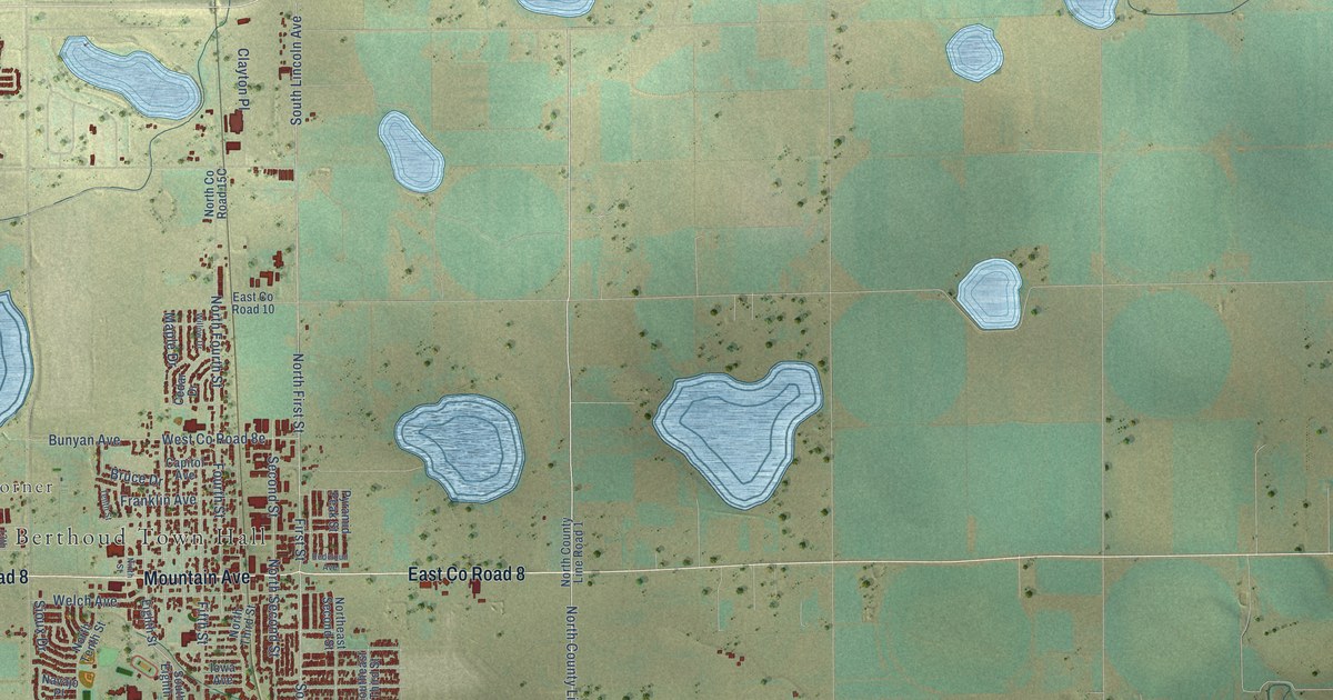 Map of Berthoud, Colorado in 2026