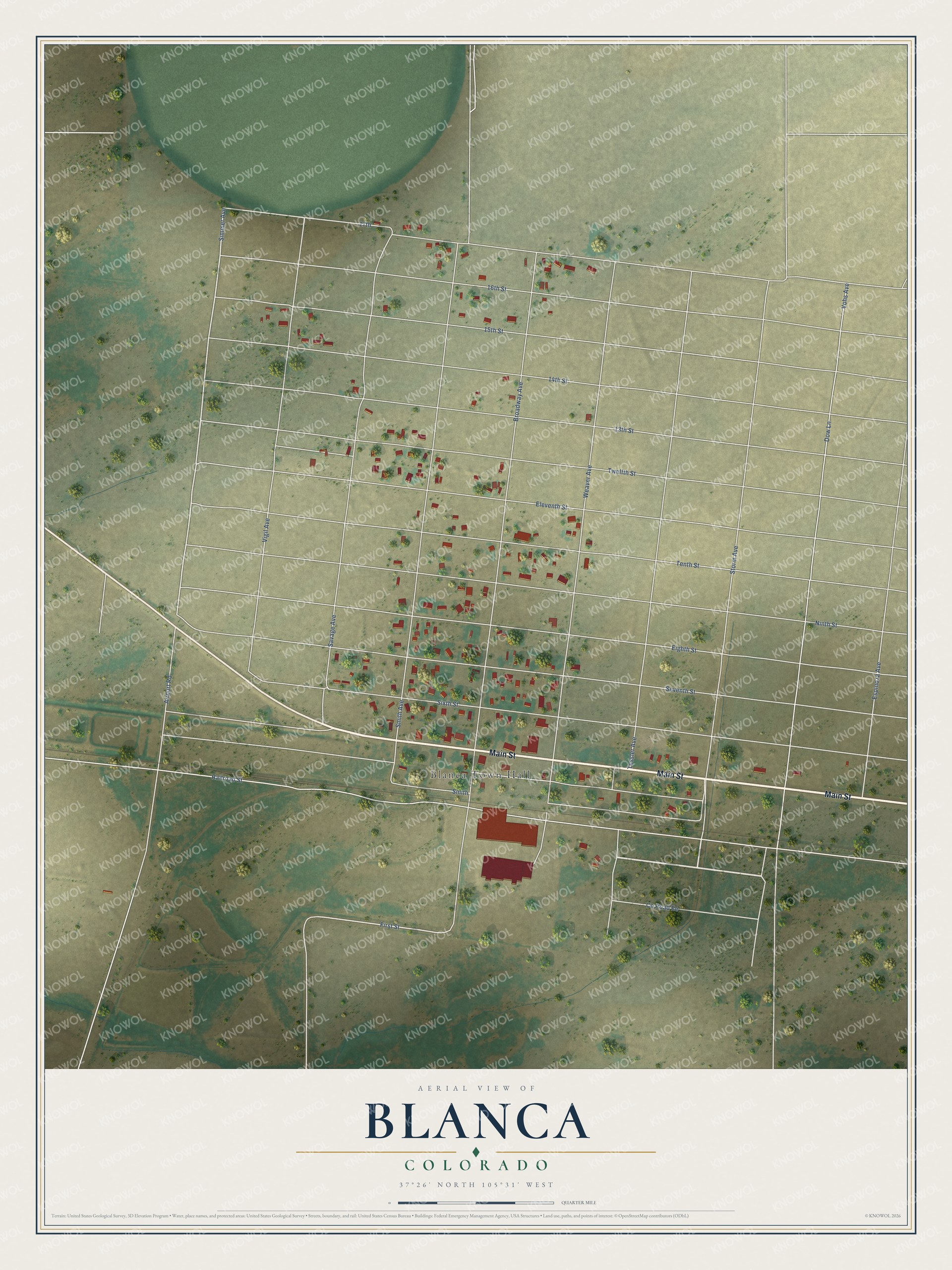 Watermarked full-map preview of Blanca, Colorado