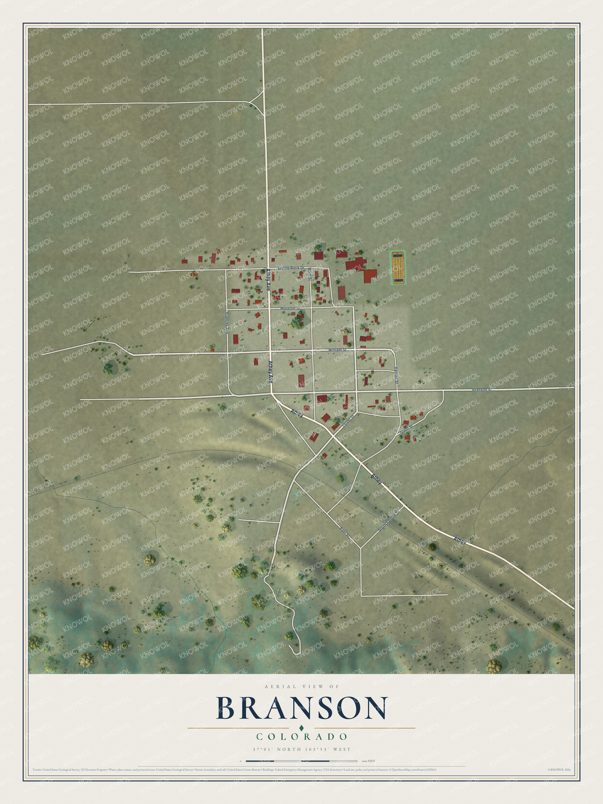 Watermarked full-map preview of Branson, Colorado